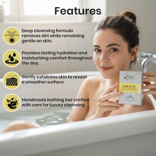Pure Glow Alpha Arbutin & Glutathione Premium Handmade Bathing Soap, 125g