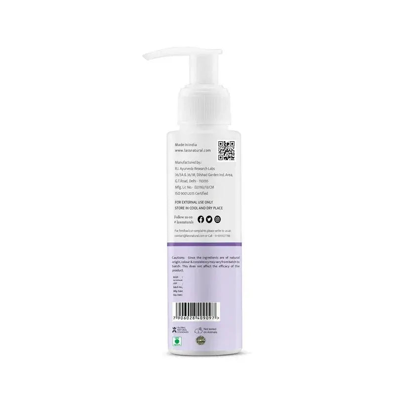 Lass Natural Brazilian Purple Clay & Cherry Face Wash for Oily & Acne-Prone Skin - Detoxifying & Brightening -100ML