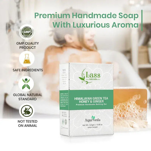 Himalayan Green Tea, Honey & Ginger Premium Handmade Bathing Soap, 125g