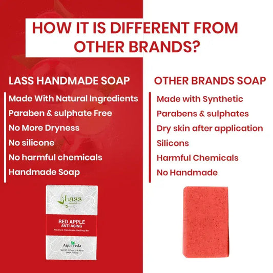 Red Apple Anti Aging Handmade Premium Bathing Soap,125g