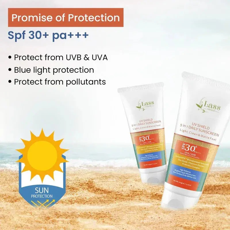 5-in-1 Daily SPF 30+ Sunscreen with Matte Finish – Makeup-Friendly Protection (100 g)
