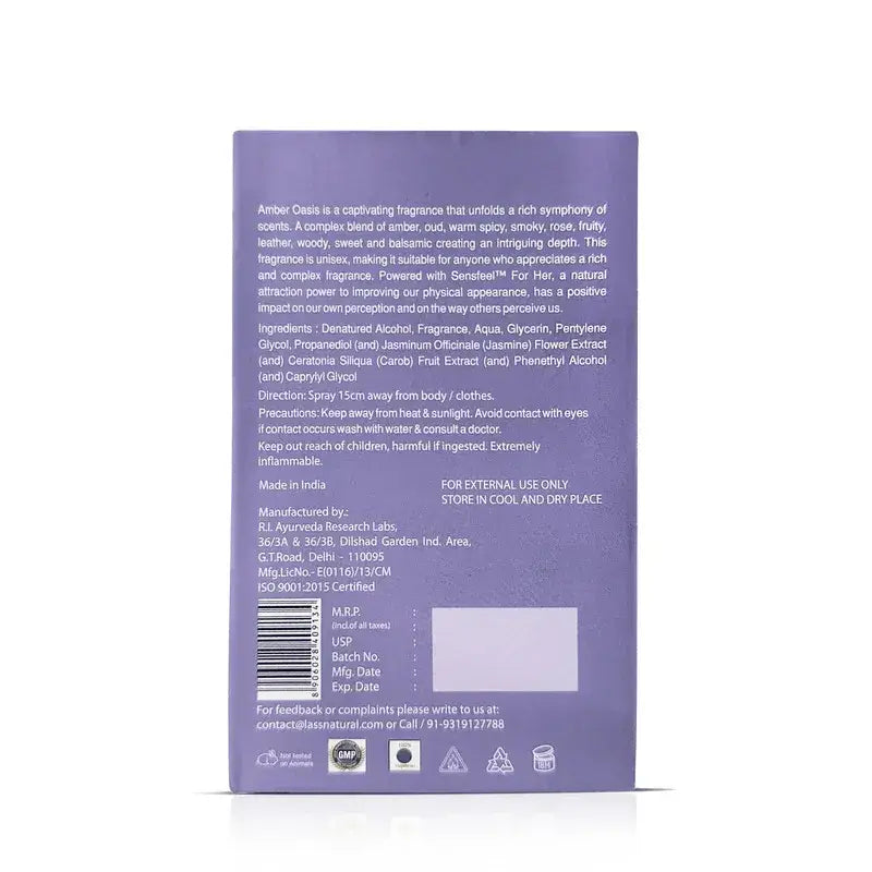 Lass Natural Amber Oasis Perfume - 100ml