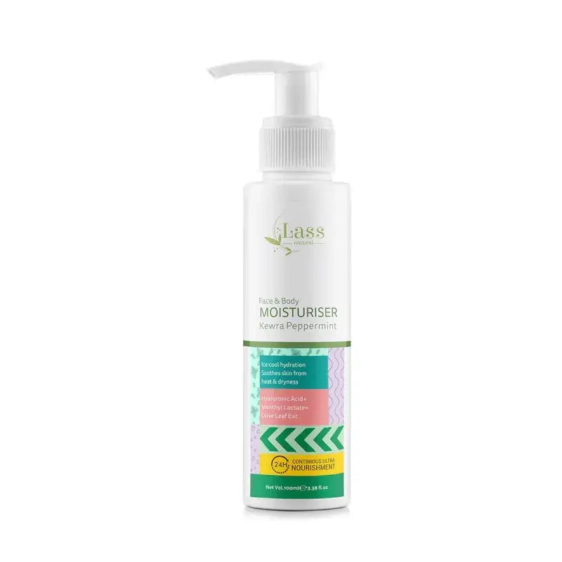 Cooling Face & Body Moisturiser with Kewra, Peppermint & Hyaluronic Acid – 24-Hour Hydration (100 ml)