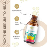 Applying Lass Natural Glutathione 1% Serum onto clean face and neck
