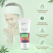 Lass Natural Bamboo Scrub Face Wash - All Skin Types, Gentle Exfoliation, Deep Cleansing, Improved Skin Texture & Tone, Organic Bamboo Scrub, Natural AHA, Turmeric Oil-100ML