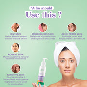 Lass Natural Brazilian Purple Clay & Cherry Face Wash for Oily & Acne-Prone Skin - Detoxifying & Brightening -100ML