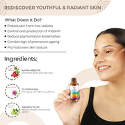 Ingredients scene: glutathione, aloe vera and berry extract for brightening skin
