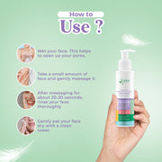 Lass Natural Brazilian Purple Clay & Cherry Face Wash for Oily & Acne-Prone Skin - Detoxifying & Brightening -100ML