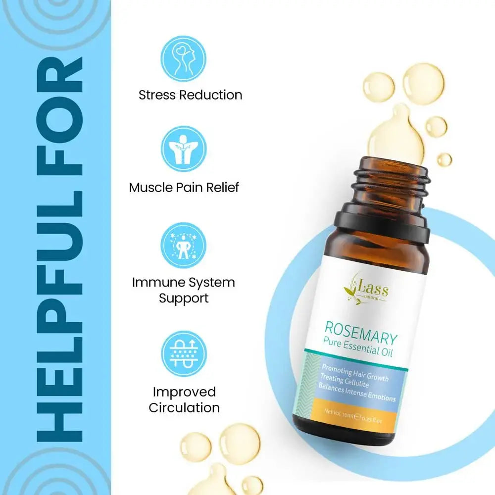 Rosemary Pure Essential Oil for Mental Clarity, Hair Growth Rituals & Skin Revitalisation – 10 ml