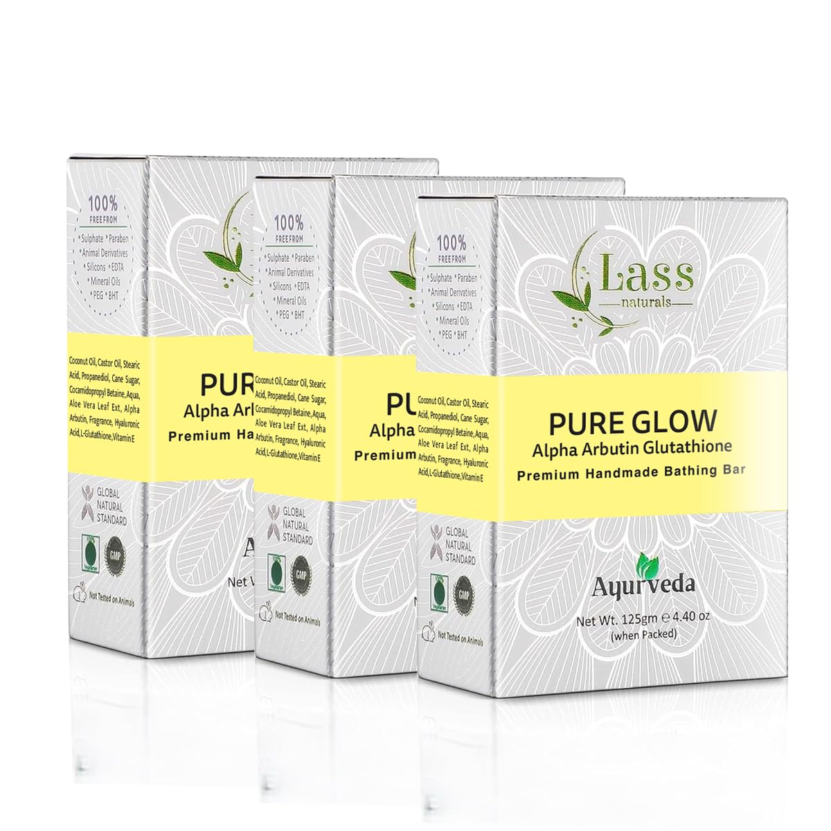 Pure Glow Alpha Arbutin & Glutathione Premium Handmade Bathing Soap, 125g