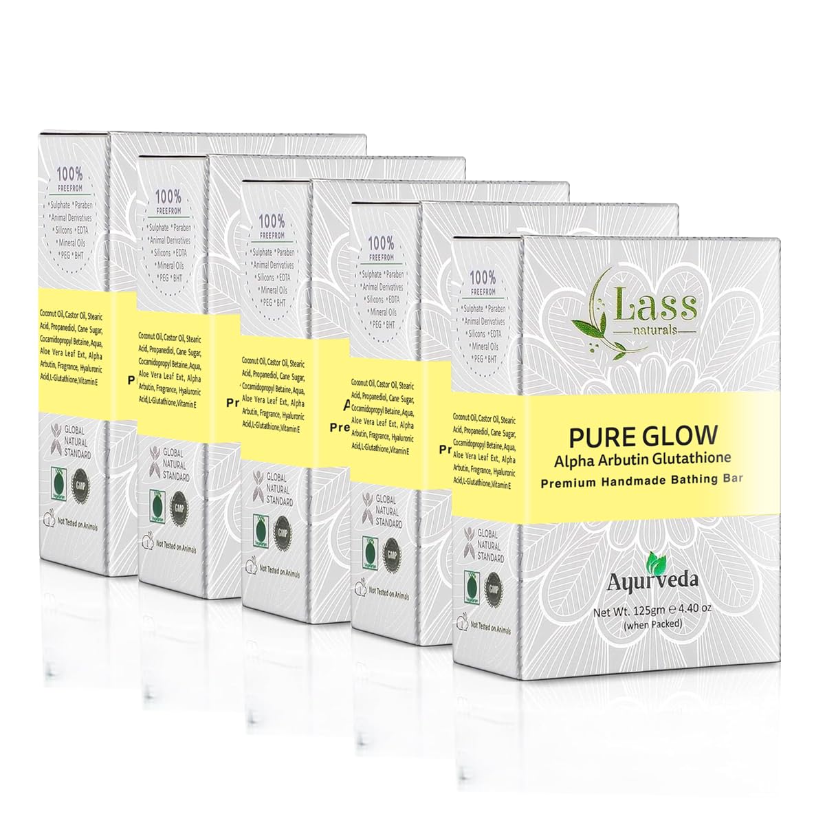 Pure Glow Alpha Arbutin & Glutathione Premium Handmade Bathing Soap, 125g