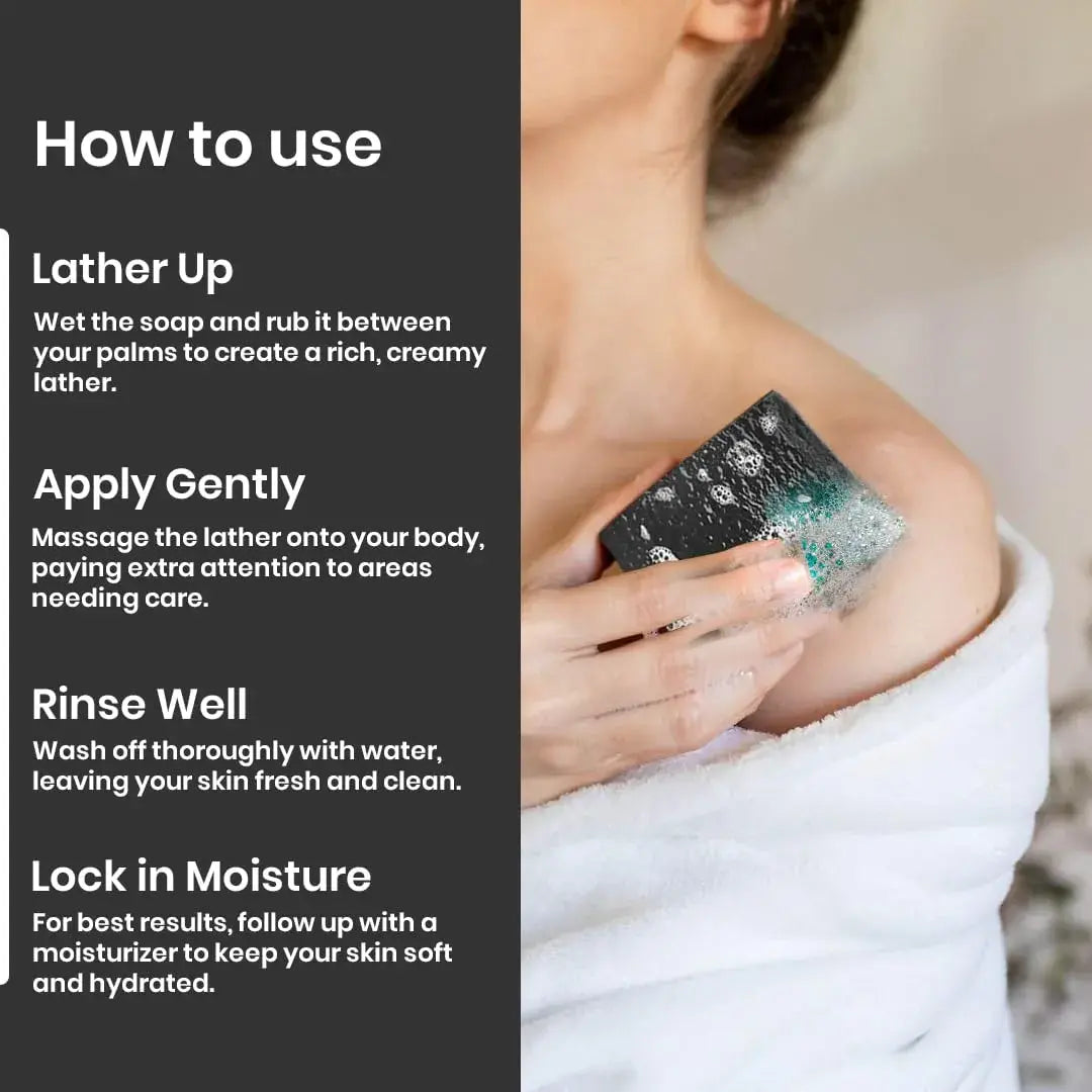 Lass Natural Activated Charcoal Handmade Bathing Bar 125 gm- Premium & Pure | Refreshing Aroma | Ideal for Skin Deep Cleansing and Nourishing