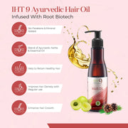 IHT9 Ayurvedic Hair Oil | Hair Fall Control and Hair Growth With 9 Ayurvedic Herbs & 9 Essential Oil | Bhringraj | Neem| Saw Palmetto-For Both Men & Women - Buy Natural Cosmetics Online