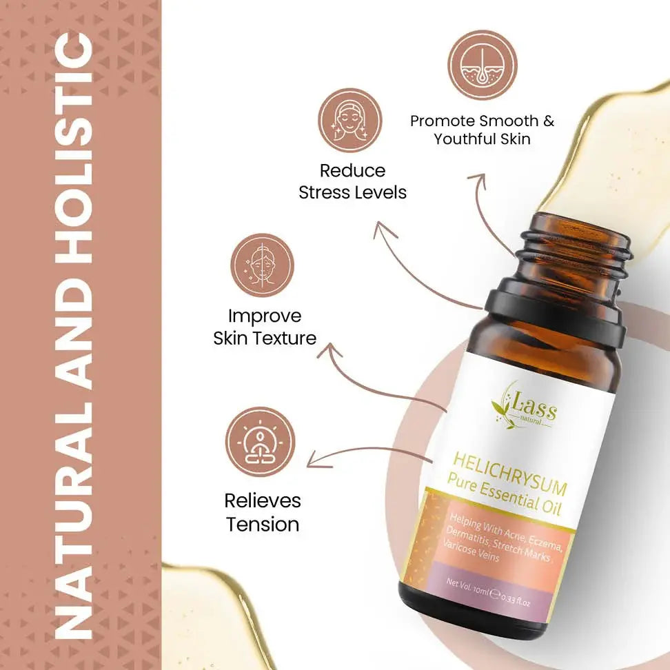 Helichrysum Pure Essential Oil for Skin Texture, Relaxation & Aromatherapy – 10 ml
