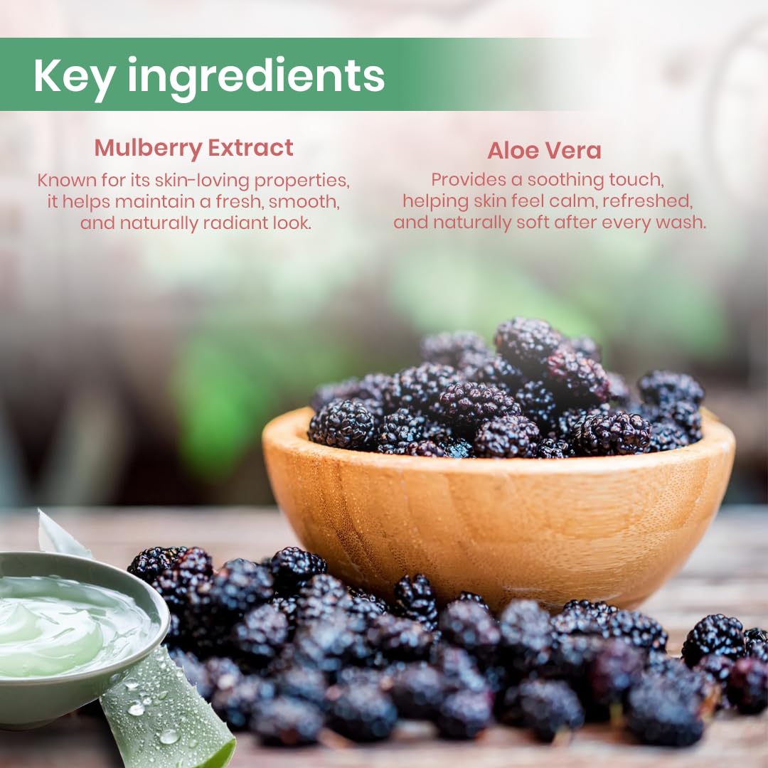Lass Natural  Mulberry & Aloe Vera Bath Soap | For Brightening & Even Skin Tone, 125g