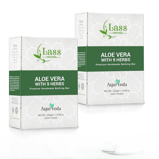 Aloe Vera Soap with 9 Herbs Handmade Premium Bathing Soap,125g