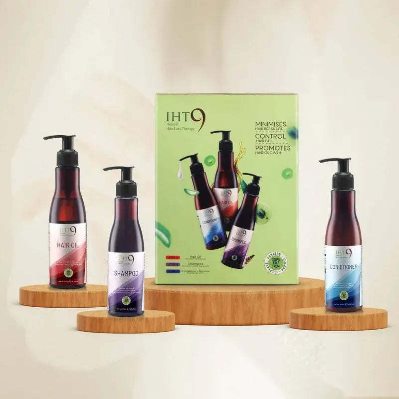 IHT9 Anti Hair Fall Therapy Kit for Hair Loss, Dandruff & Weak Roots