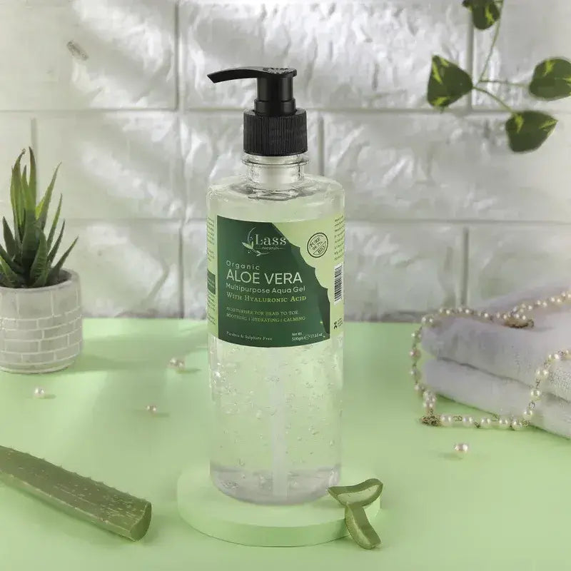 Aloe Vera Gel with Hyaluronic Acid for Skin & Hair Hydration – Head to Toe Care (500 ml)