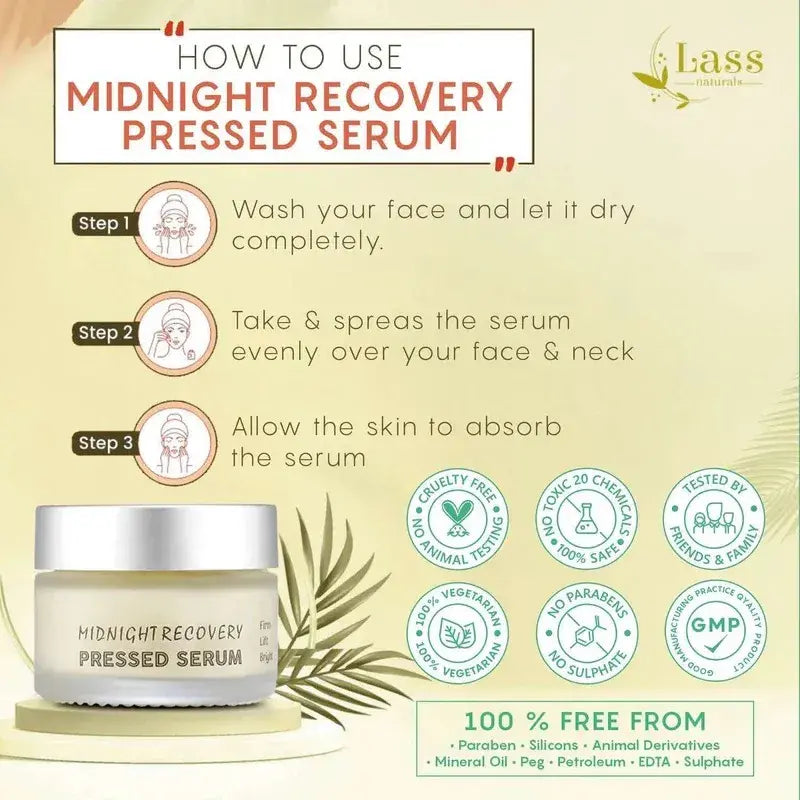 Midnight Recovery Pressed Serum for Dark Spots, Wrinkles & Overnight Skin Repair