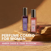 Lass Natural Women’s Perfume Gift Set – Amber Oasis & Tiare Blossom (20 ml x 2)