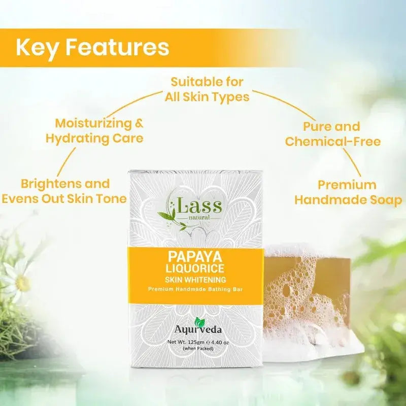 Papaya & Liquorice Skin Whitening Handmade Premium Bathing Soap,125g
