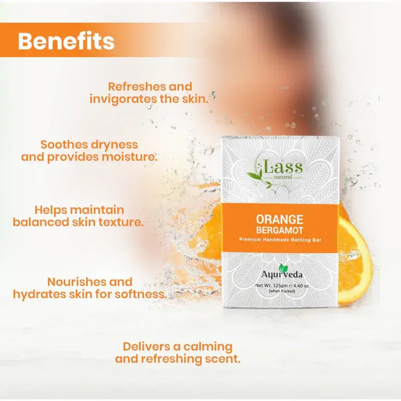 Orange & Bergamot Handmade Premium Bathing Soap,125g