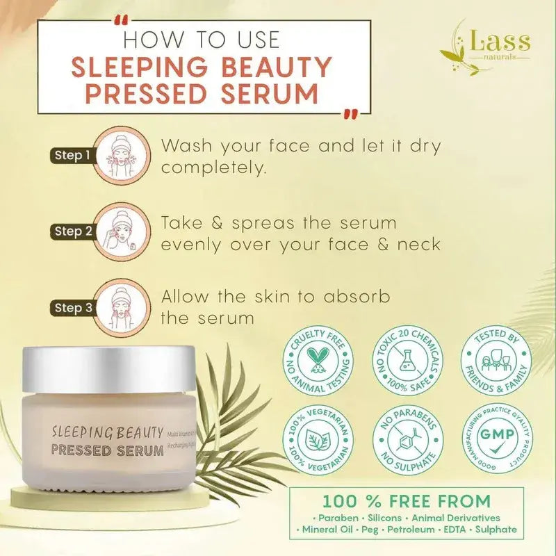 Sleeping Beauty Pressed Face Serum for Overnight Brightening & Skin Repair