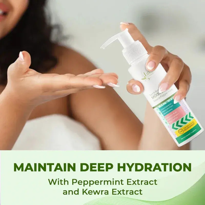Cooling Face & Body Moisturiser with Kewra, Peppermint & Hyaluronic Acid – 24-Hour Hydration (100 ml)