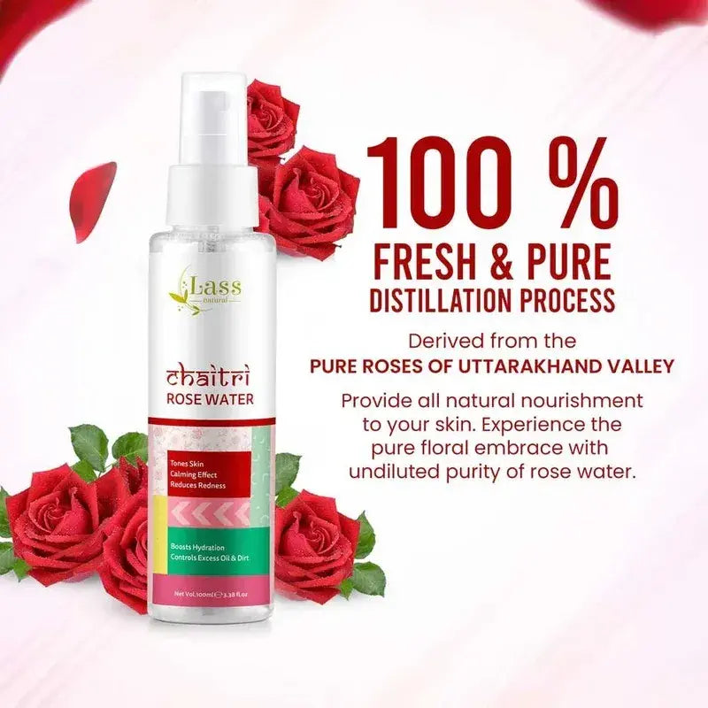Pure Rose Water for Redness Relief, Hydration & Skin Balancing – 100 ml