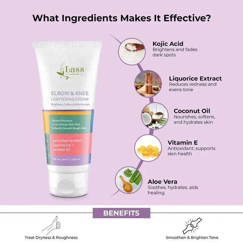 Elbow & Knee Lightening Cream for Pigmentation, Rough Texture & Dull Skin – 50 g