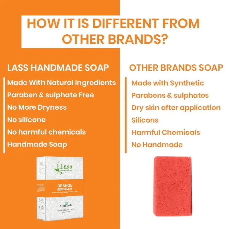 Orange & Bergamot Handmade Premium Bathing Soap,125g