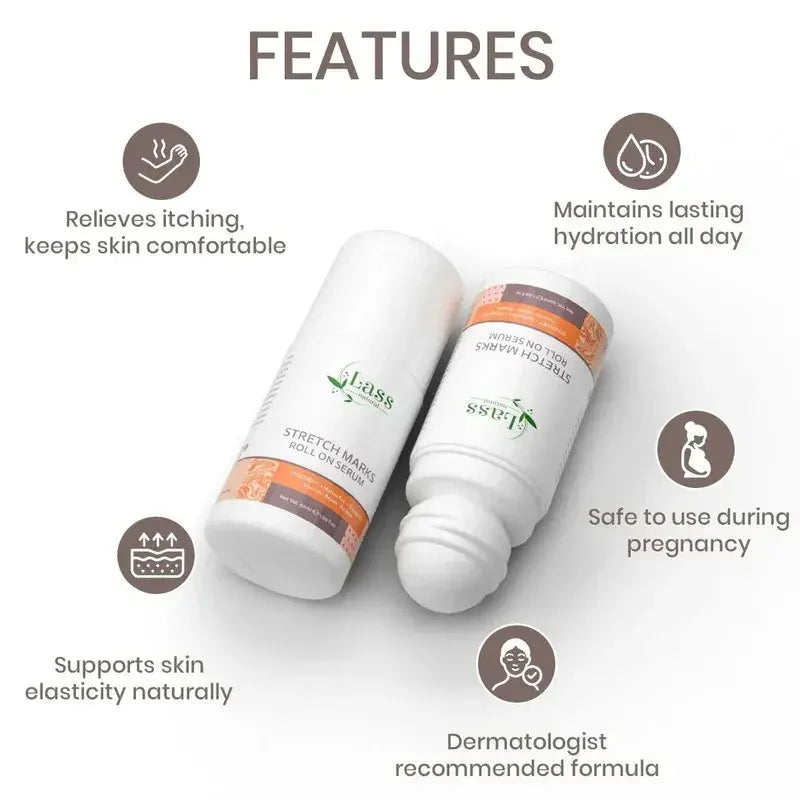 Lass Natural Stretch Mark Care Roll-On Serum with Striover™ – 50 ml