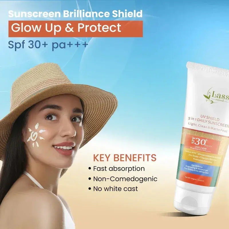 5-in-1 Daily SPF 30+ Sunscreen with Matte Finish – Makeup-Friendly Protection (100 g)