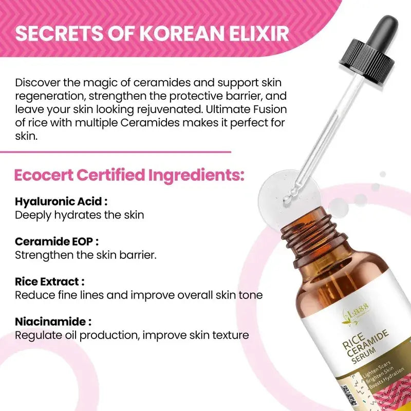 Rice Ceramide Serum To Reduce Dark Spot, Wrinkles And Improve Skin Texture(30ml)