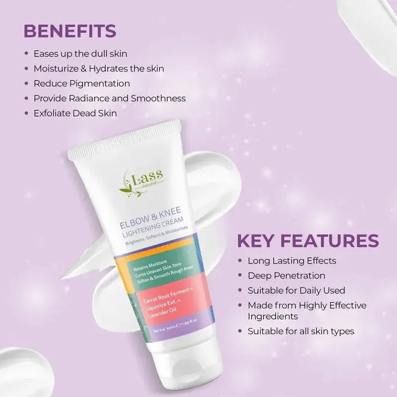 Elbow & Knee Lightening Cream for Pigmentation, Rough Texture & Dull Skin – 50 g