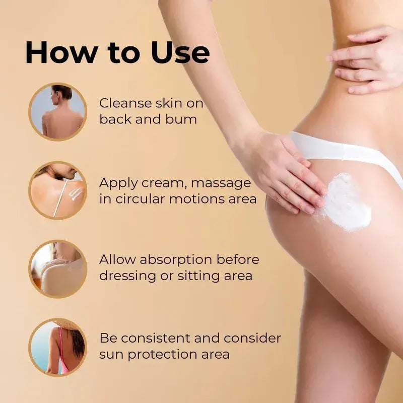 Back & Bum Brightening Cream for Uneven Tone, Texture & Chafing-Prone Areas – 50 ml