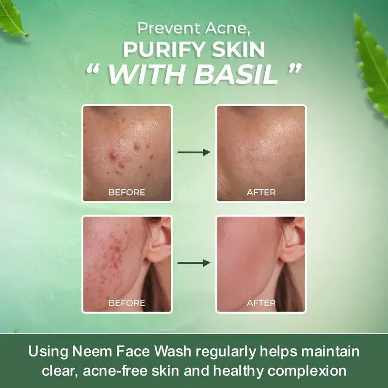 Lass Natural Neem & Basil Face Wash for Acne & Oil Control