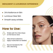 24k Gold Serum, Korean Powerful skin care infused with Vitamin E For Restore Hydration -30ml