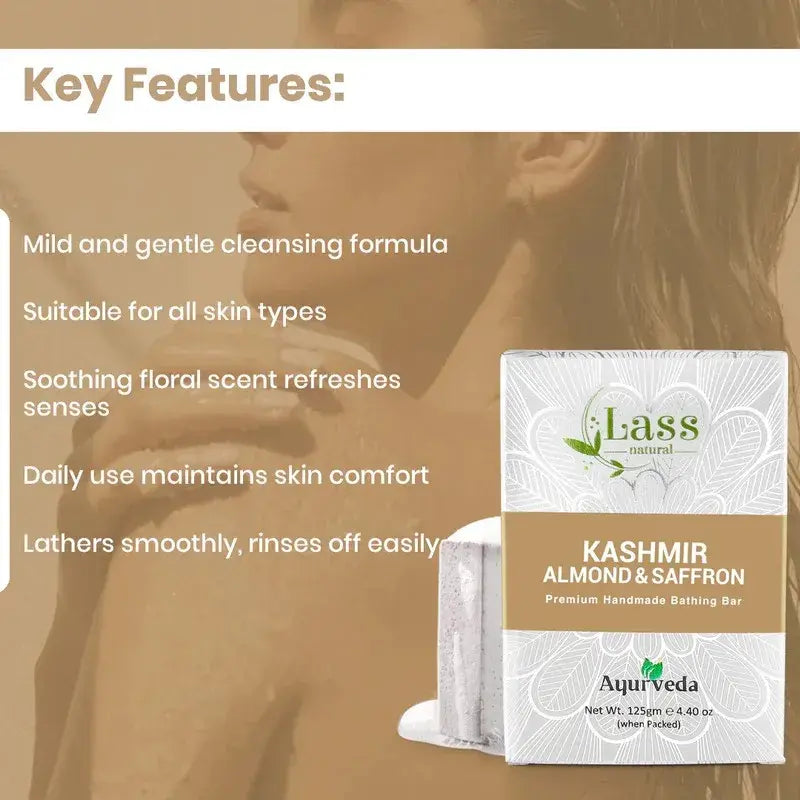 Kashmir Almond & Saffron With Milk Handmade Premium Bathing Soap,125g