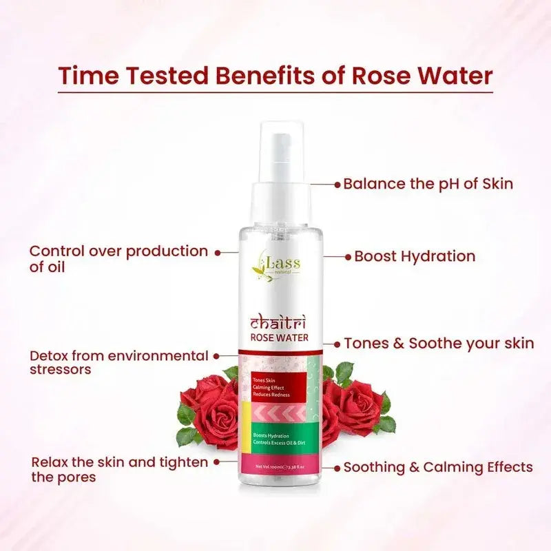 Pure Rose Water for Redness Relief, Hydration & Skin Balancing – 100 ml