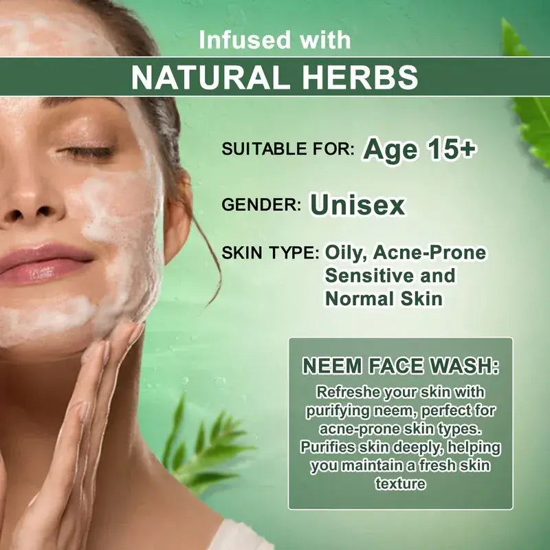 Lass Natural Neem & Basil Face Wash for Acne & Oil Control