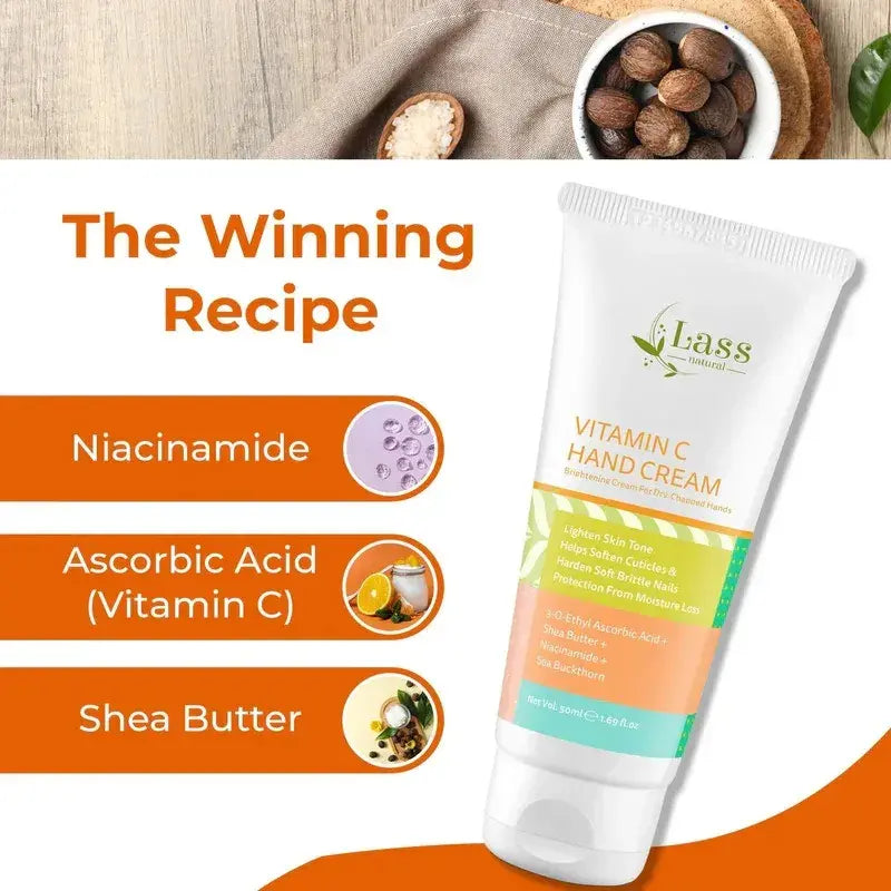 Vitamin C Hand Cream for Dry, Dull & Uneven Skin Tone – Brightening Daily Care (50 ml)