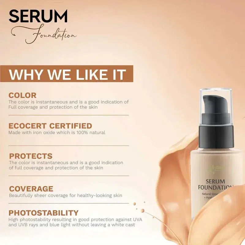 Lass Natural Serum Foundation With SPF30 To Get Radiant Glow Skin(1.2L)