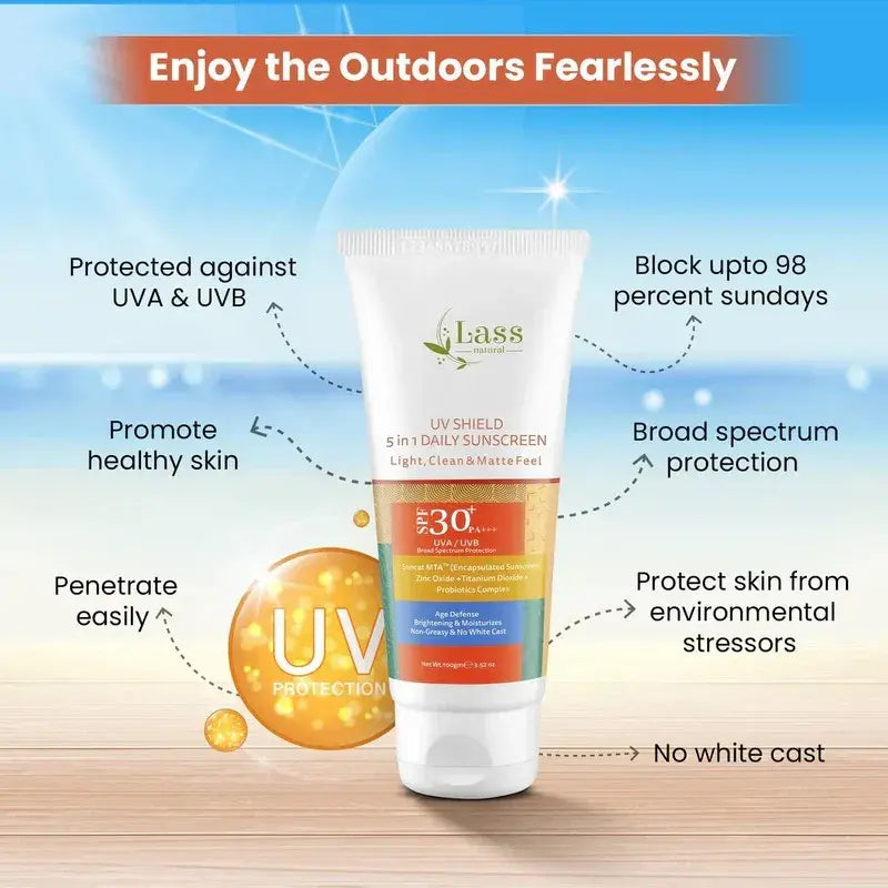 5-in-1 Daily SPF 30+ Sunscreen with Matte Finish – Makeup-Friendly Protection (100 g)