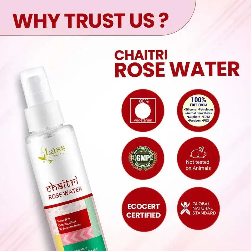 Pure Rose Water for Redness Relief, Hydration & Skin Balancing – 100 ml