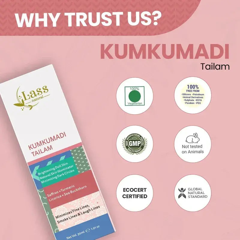 Kumkumadi Face Serum for Dull Skin, Dark Spots & Pigmentation – 30 ml
