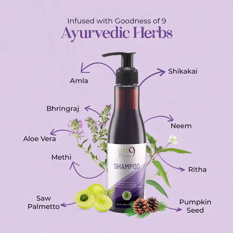 IHT9 Anti Hair Fall Ayurvedic Shampoo To Control & Prevent Hair Loss (200ml)