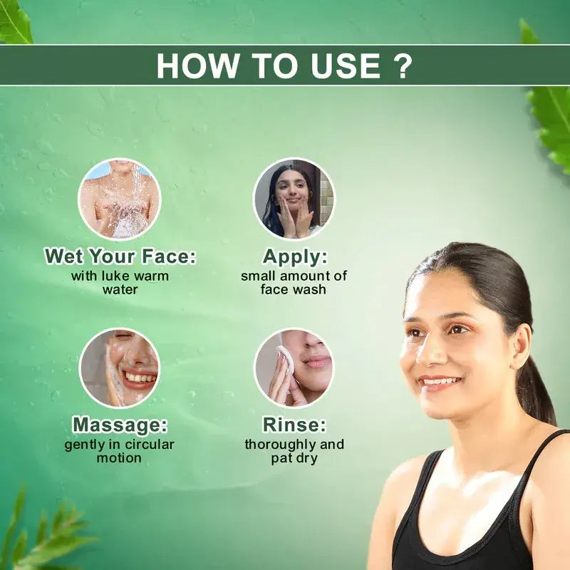 Lass Natural Neem & Basil Face Wash for Acne & Oil Control
