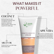 Lass Natural Stretch Mark Care Cream with Striover™, Pomegranate & Turmeric – 50g