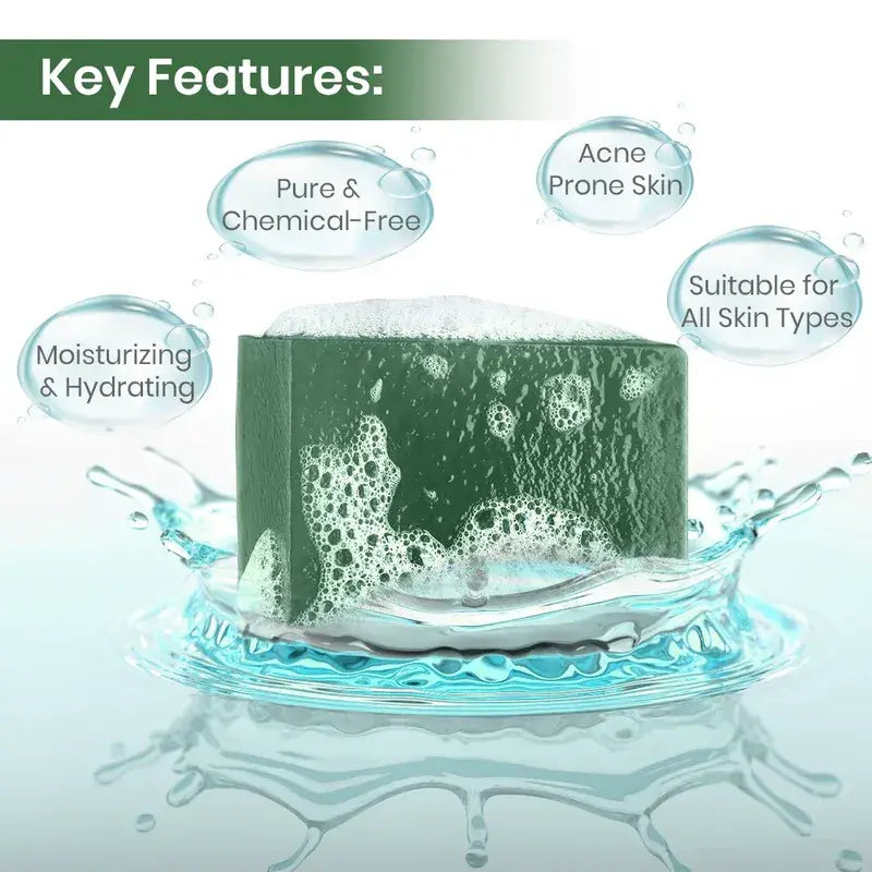 Aloe Vera Soap with 9 Herbs Handmade Premium Bathing Soap,125g